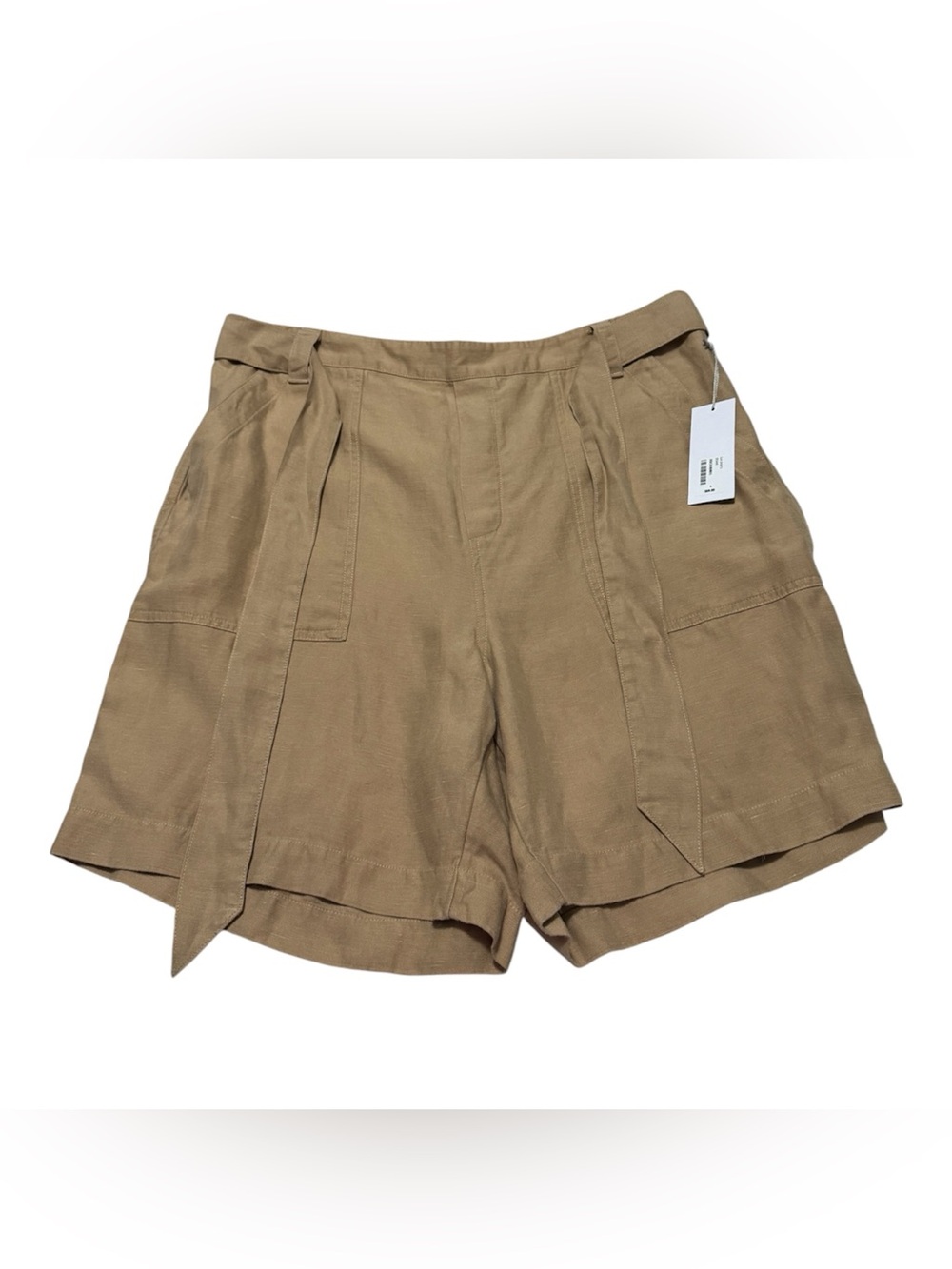 NWT Soft Surroundings Ojai Shorts Sesame Tan Linen Blend L